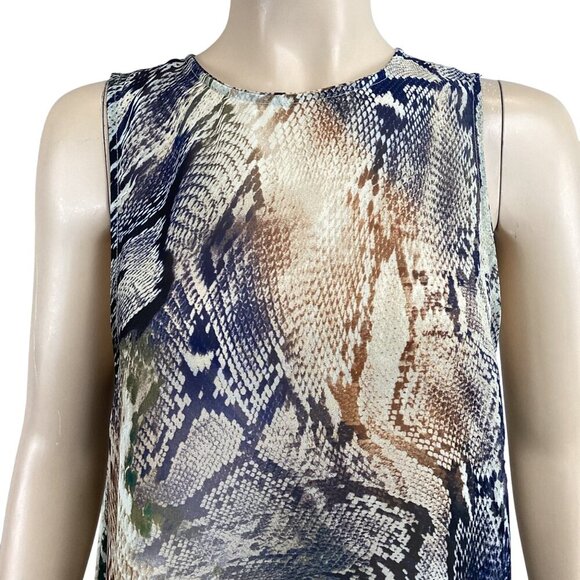 Show Me Your Mumu Snake Print Sleeveless Tunic Top Size Small Sheer Overlay - Picture 6 of 7